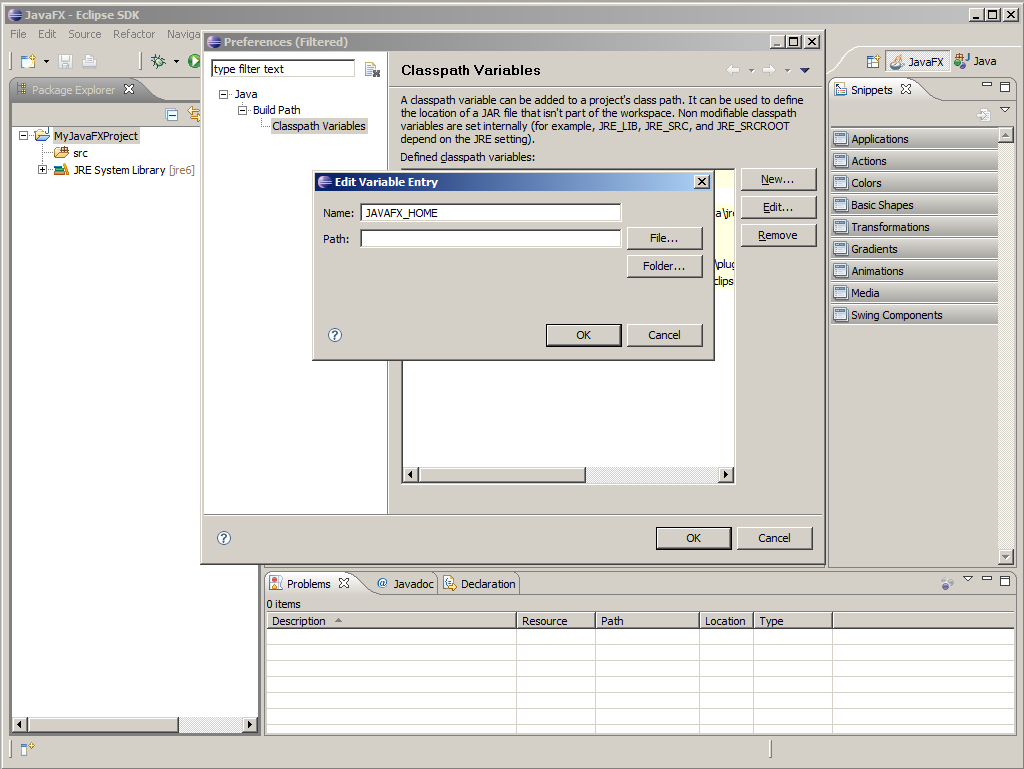 Edit classpath variable