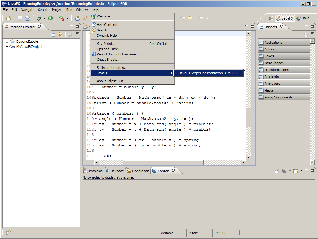 JavaFX SDK Help