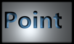 The visual effect of point
Light on text