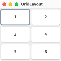 Shows 6 buttons in rows of 2. Row 1 shows buttons 1 then 2.
       Row 2 shows buttons 3 then 4. Row 3 shows buttons 5 then 6.