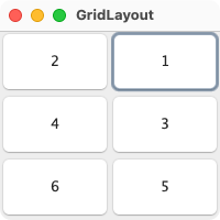 Shows 6 buttons in rows of 2. Row 1 shows buttons 2 then 1.
       Row 2 shows buttons 4 then 3. Row 3 shows buttons 6 then 5.